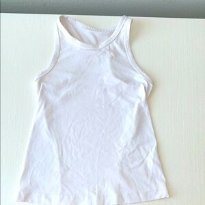 Lululemon White Waist-Length Racerback Tank Top